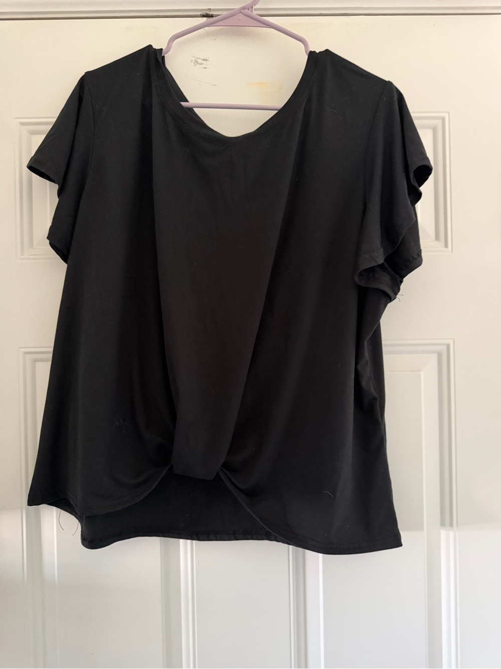 just be Black Twist-Front Short Sleeve Tee